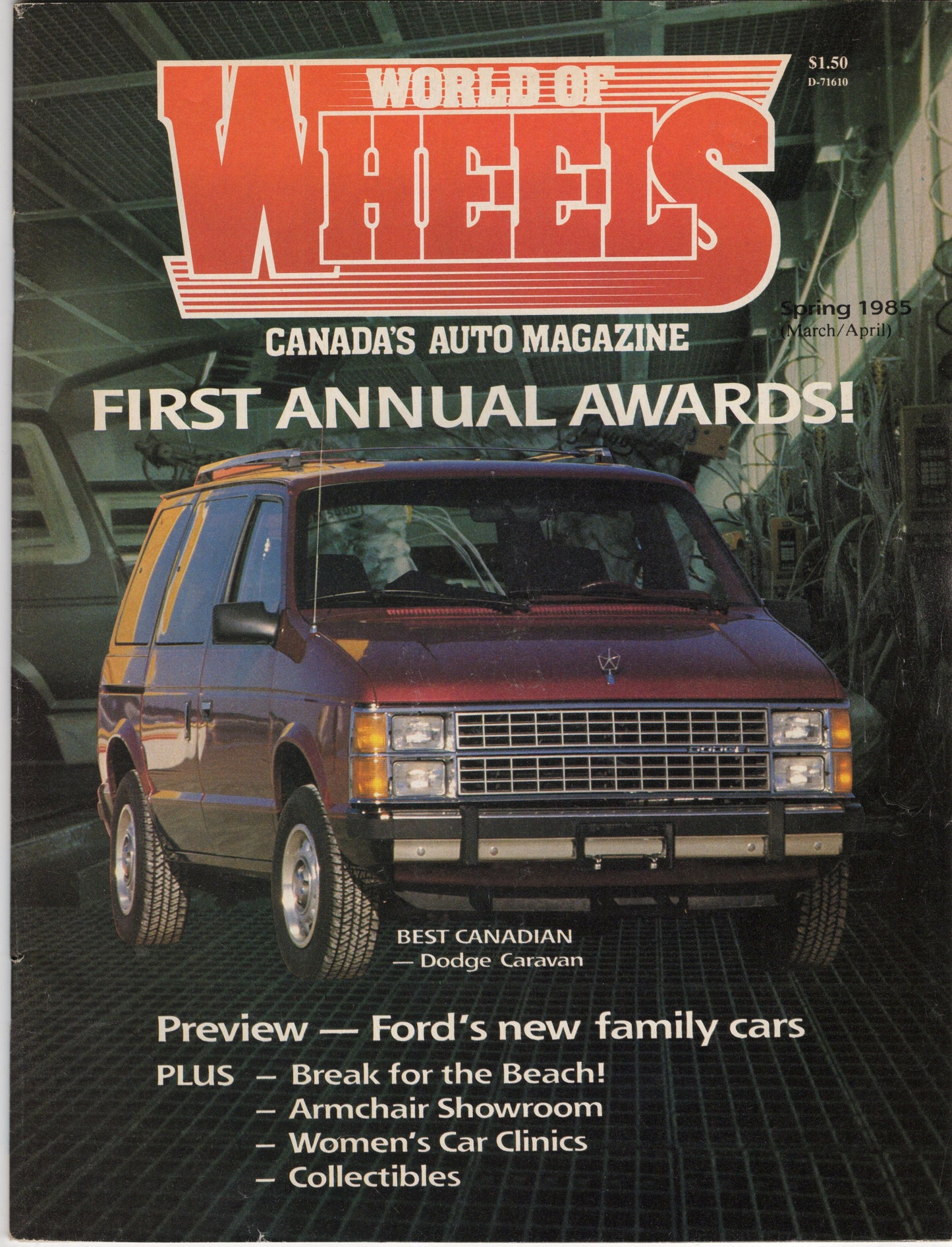 World Of Wheels Canada's Auto Magazine (March/April 1985) Vintage Magazine First Annual Awards