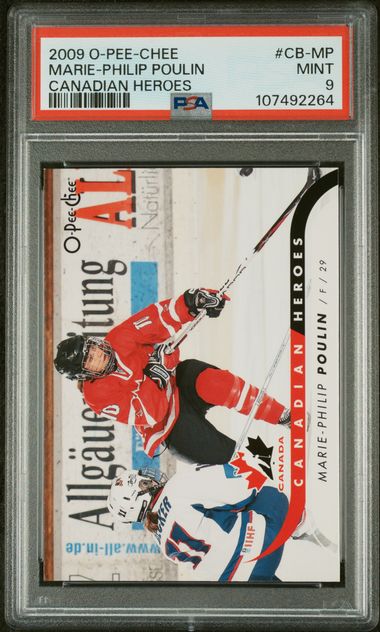 2009 OPC O-Pee-Chee Marie-Philip Poulin Canadian Heroes Rookie Card #CB-MP PSA 9