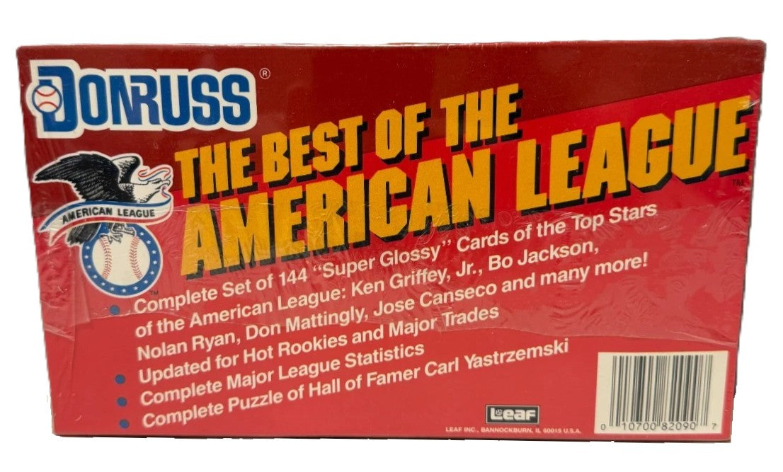 1990 Donruss Best of the American League MLB Baseball Card Complete Set (144 Cards) Open Box