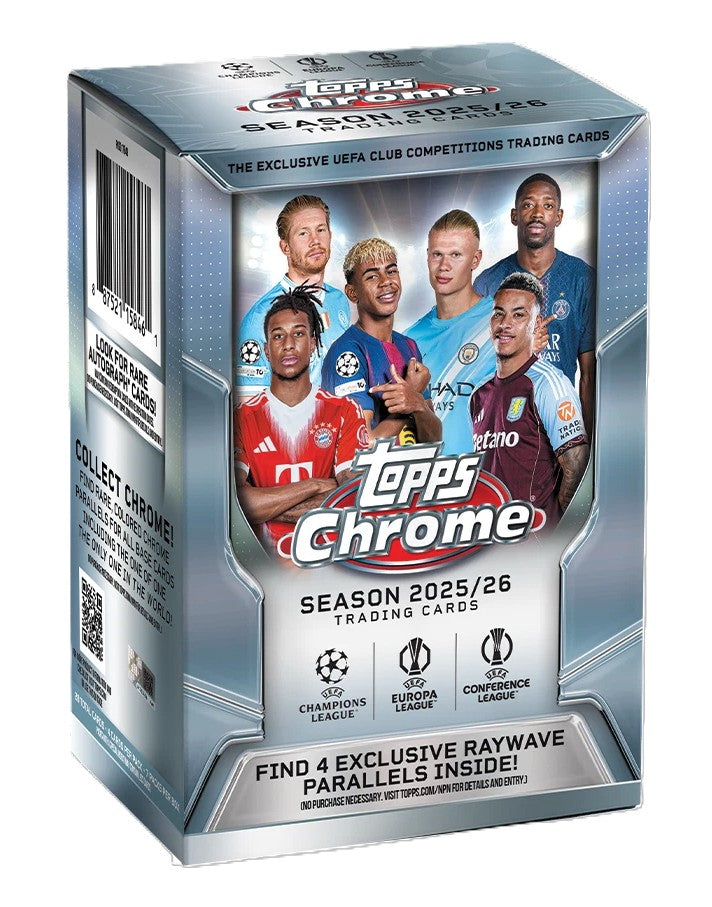 2025/26 Topps Chrome UEFA Soccer Card Value Blaster Box (7 Packs)
