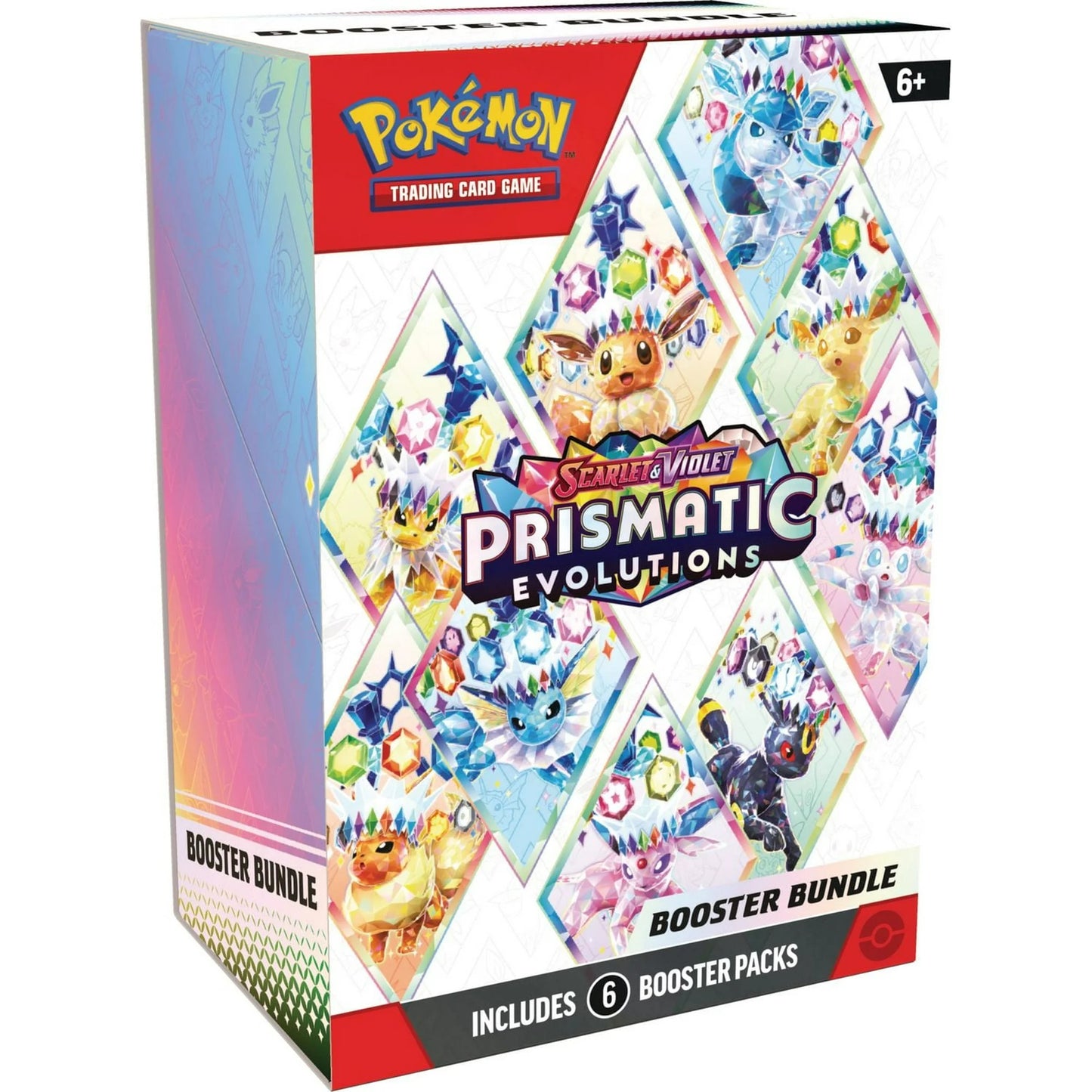 2025 Pokemon Scarlet & Violet Prismatic Evolutions Booster Bundle Trading Card Game Box (6 Packs)