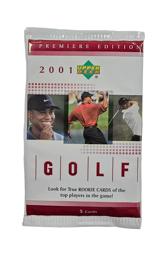 2001 Upper Deck Golf Hobby Pack Possible Tiger Woods Rookie (5 Cards)