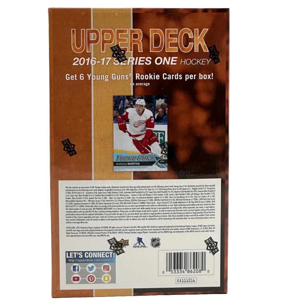 2016/17 Upper Deck Series One Hockey Hobby Box (24 Packs) Possible Matthews Young Guns