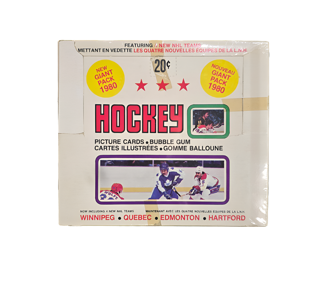 1979/80 OPC O-Pee-Chee NHL Graded Wax Pack Wrapper ICS 7 & Original Empty Display Box