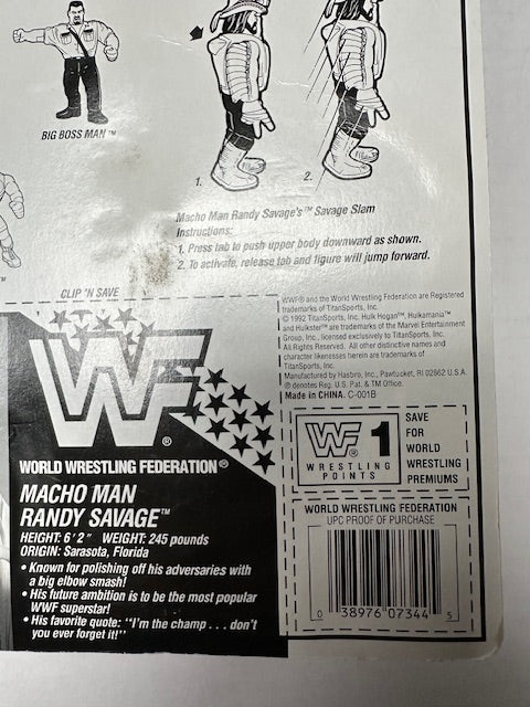 1992 Hasbro Macho Man Randy Savage WWF WWE Wrestling Action Figure MOC Sealed