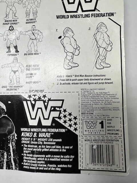 1991 Hasbro Koko B. Ware WWF WWE Wrestling Action Figure MOC Sealed