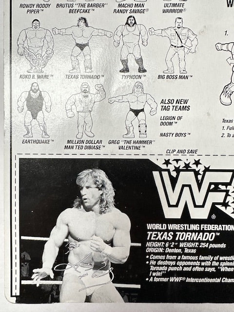 1991 Hasbro Texas Tornado WWF WWE Wrestling Action Figure MOC Sealed