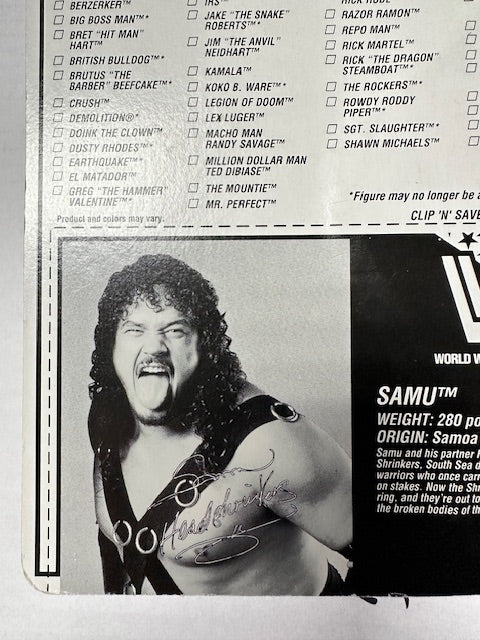 1993 Hasbro Samu of the Head Shrinkers WWF WWE Wrestling Action Figure MOC Sealed