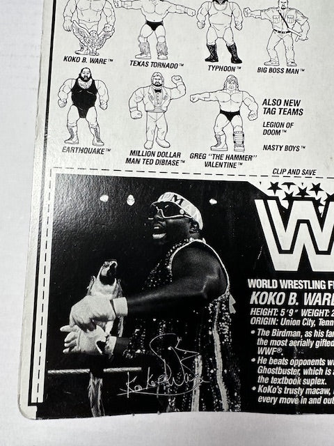 1991 Hasbro Koko B. Ware WWF WWE Wrestling Action Figure MOC Sealed