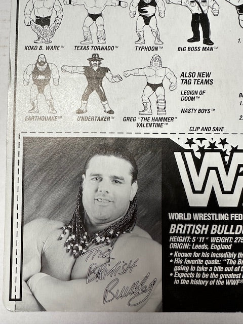 1991 Hasbro British Bulldog WWF WWE Wrestling Action Figure MOC Sealed