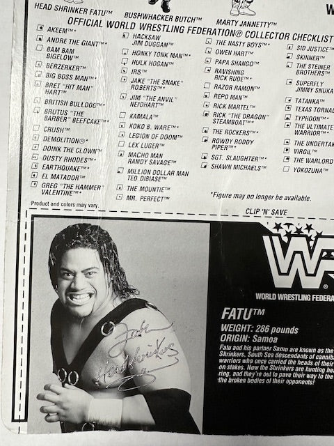 1993 Hasbro Fatu of the Head Shrinkers WWF WWE Wrestling Action Figure MOC Sealed