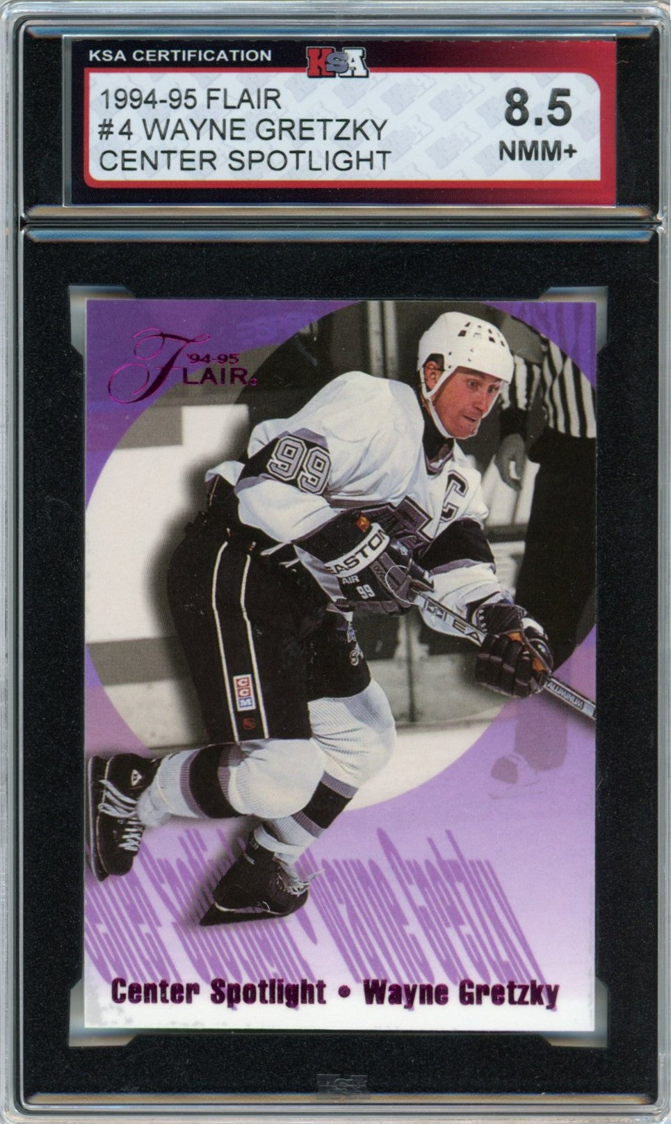 1994/95 Flair Wayne Gretzky Center Spotlight Graded Card #4 KSA 8.5