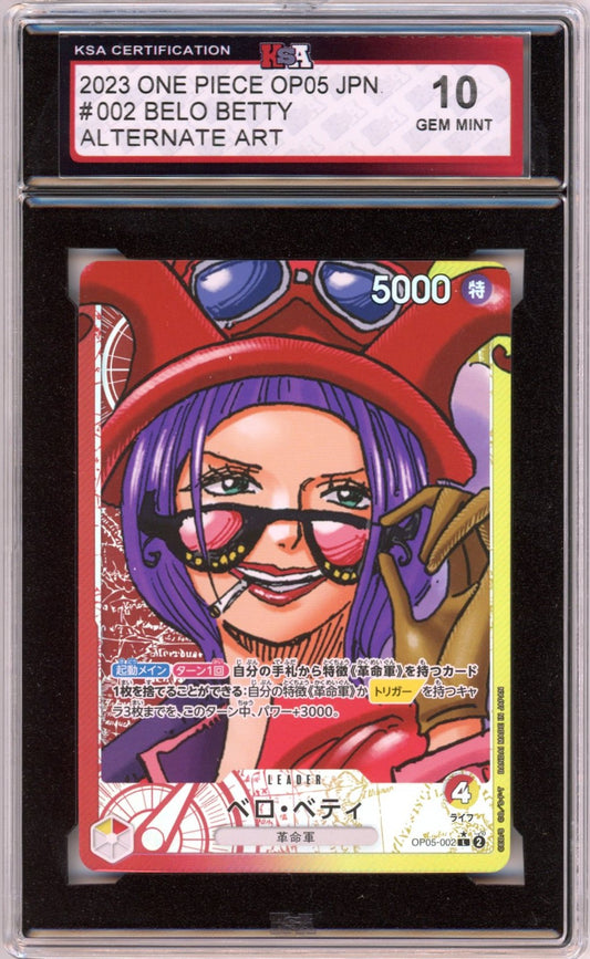 2023 One Piece OP05 Belo Betty Alternate Art #002 Graded Card KSA 10