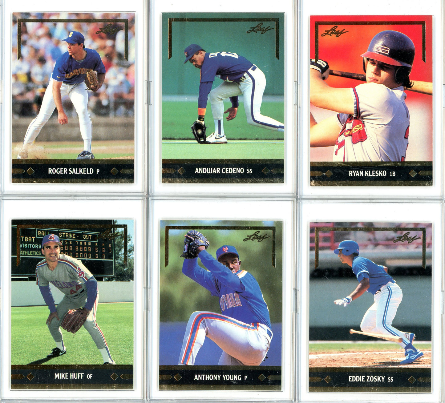 1991 Leaf MLB Baseball Complete Set (528 Cards) + Gold Leaf Rookies (26 Cards)