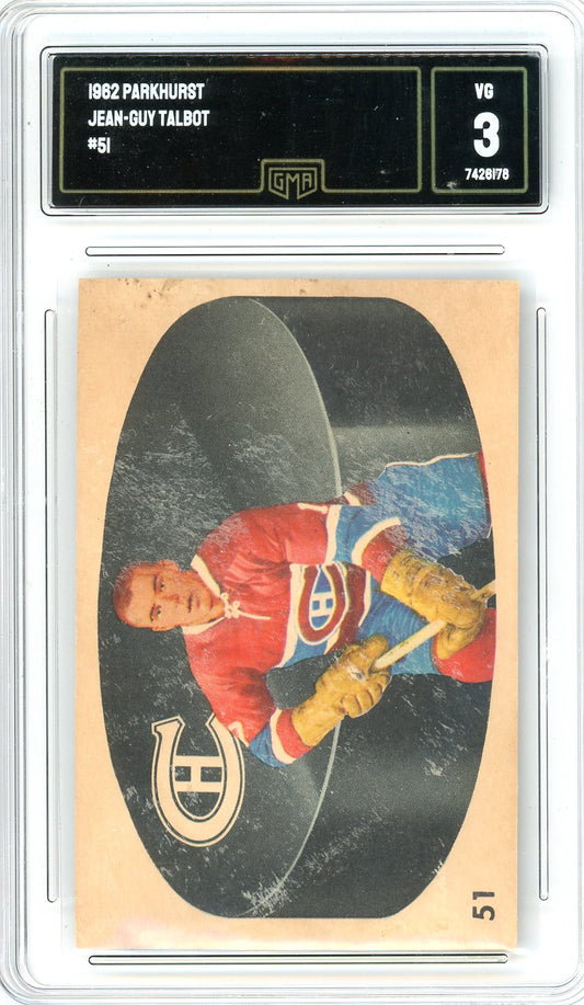 1962 Parkhurst Jean-Guy Talbot Graded Card #51 GMA 3