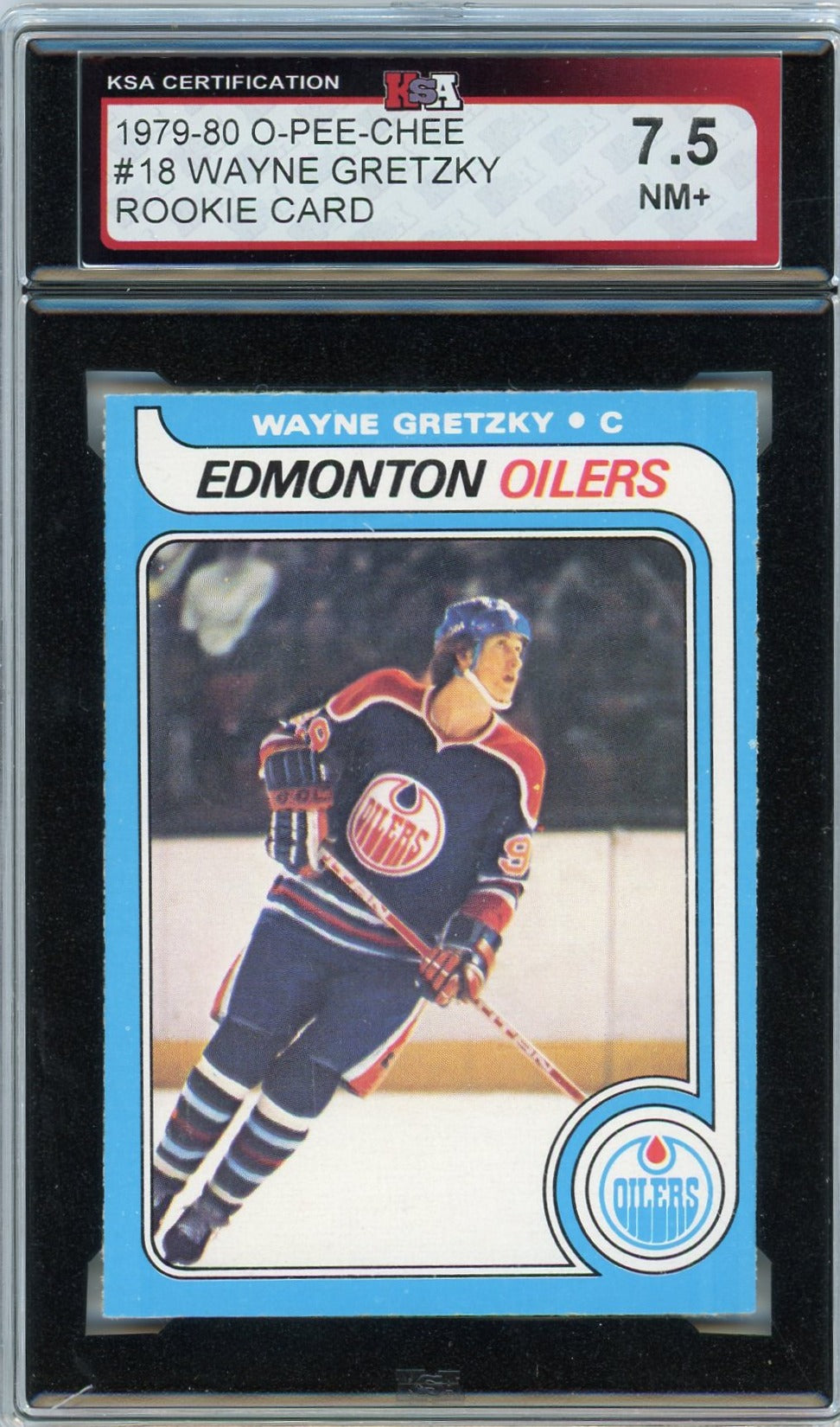1979/80 O-Pee-Chee Wayne Gretzky Graded Rookie Card #18 KSA 7.5