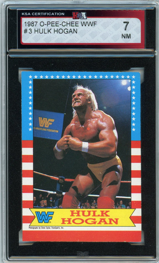 1987 OPC O-Pee-Chee WWF Hulk Hogan Graded Card #3 KSA 7