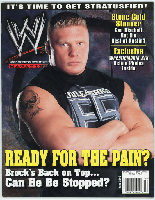 WWE Vintage Wrestling Magazine (June 2003) Brock Lesnar Cover