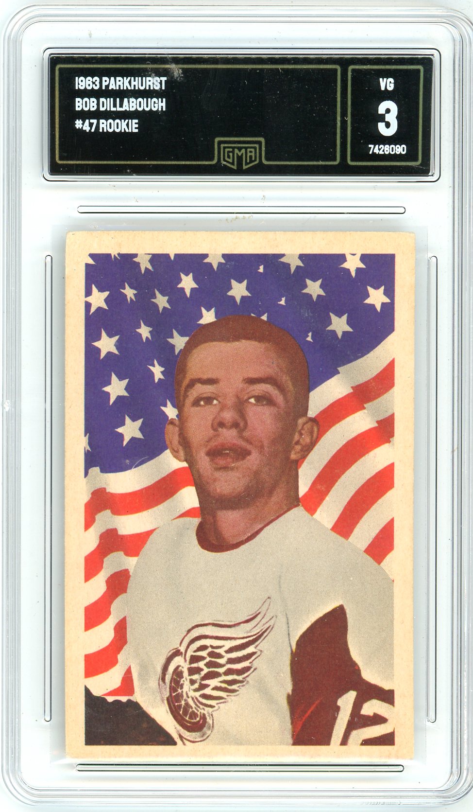 1963 Parkhurst Bob Dillabough Graded Rookie Card #47 GMA 3