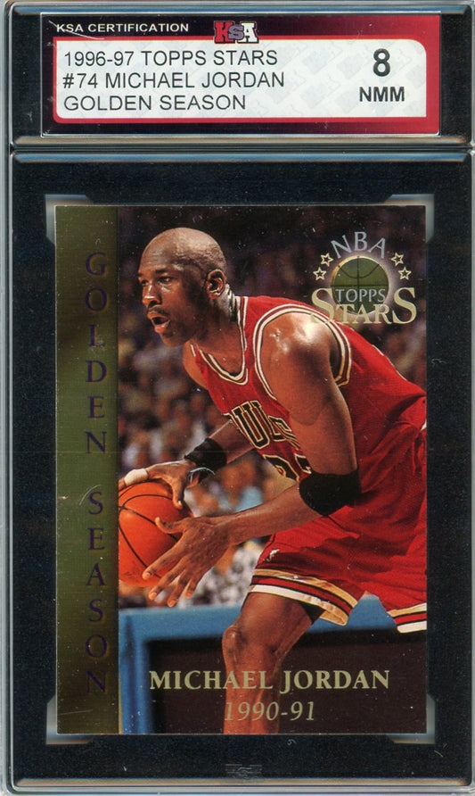1998/99 Topps Stars Michael Jordan Golden Season #74 Graded Card KSA 8
