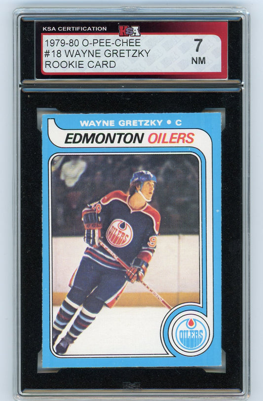 1979/80 O-Pee-Chee Wayne Gretzky #18 Graded Rookie Card KSA 7