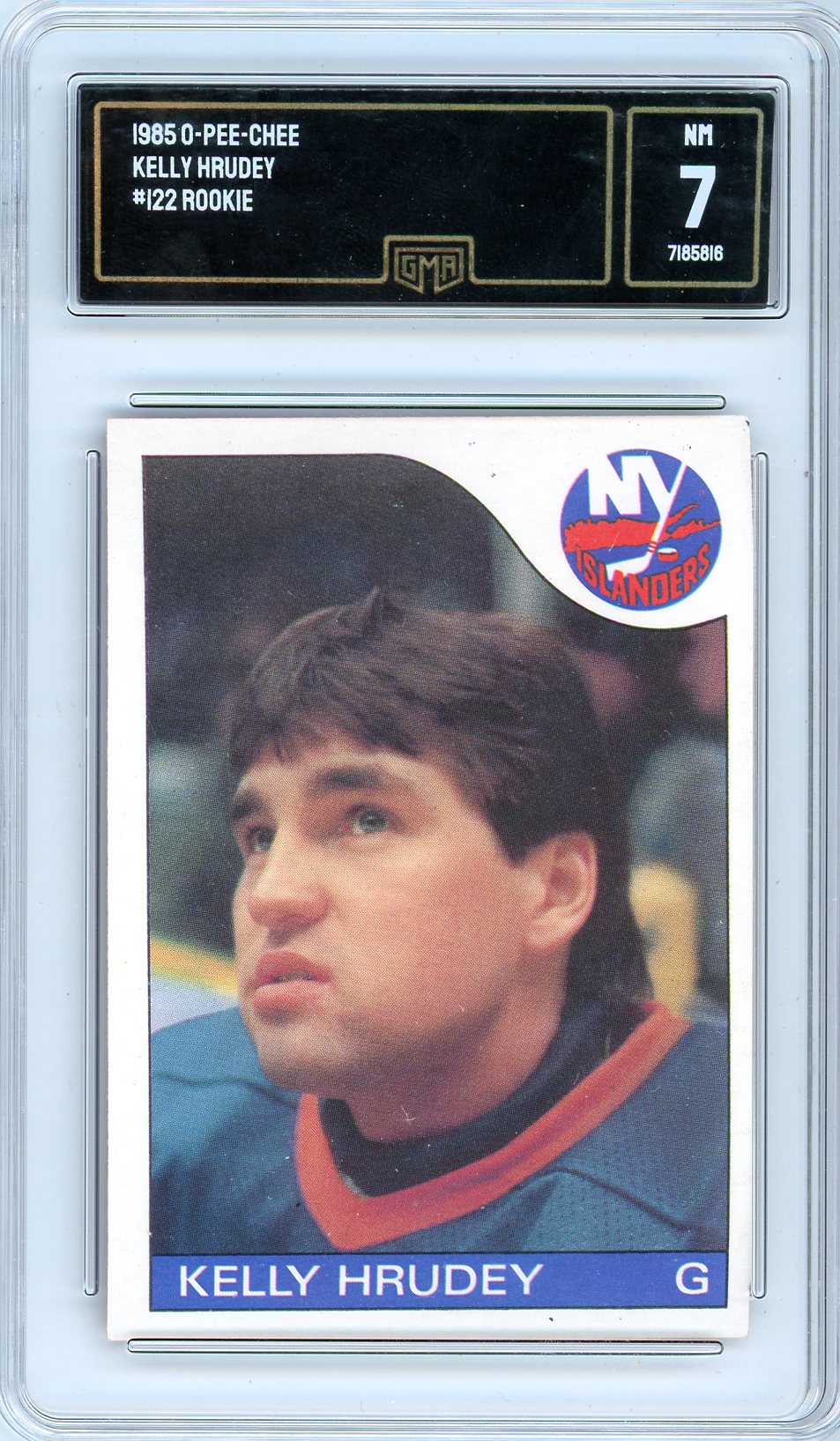 1985 O-Pee-Chee Kelly Hrudey Graded Rookie Card #122 GMA 7