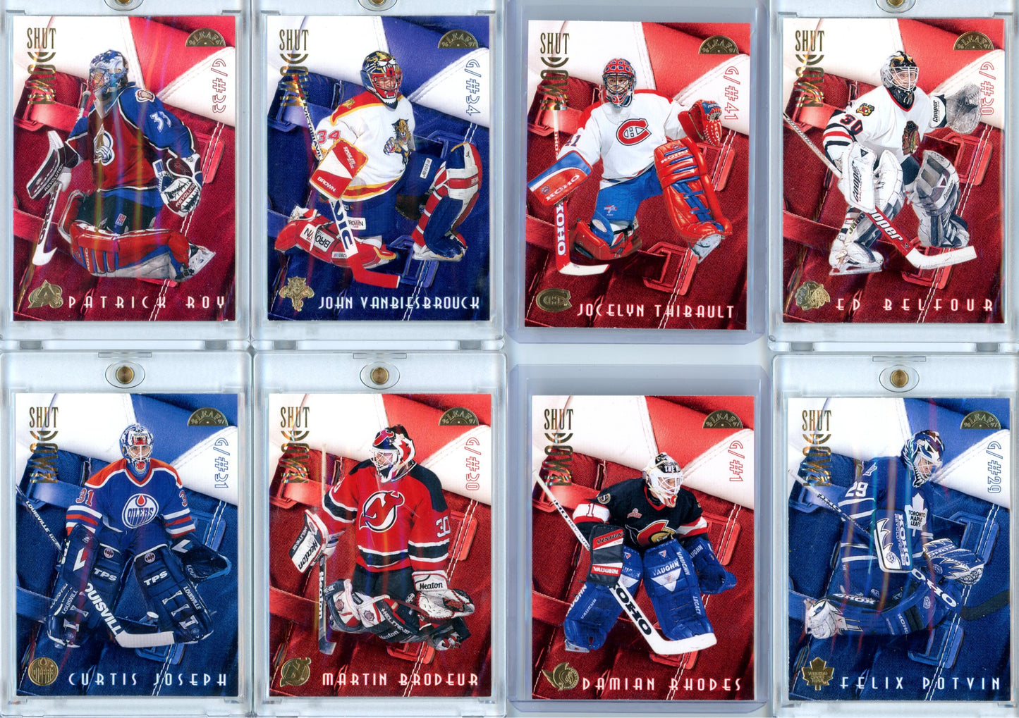 1996/97 Leaf Shutdown Hockey Goalies Complete Insert Set (15 Cards) – Limited /2500