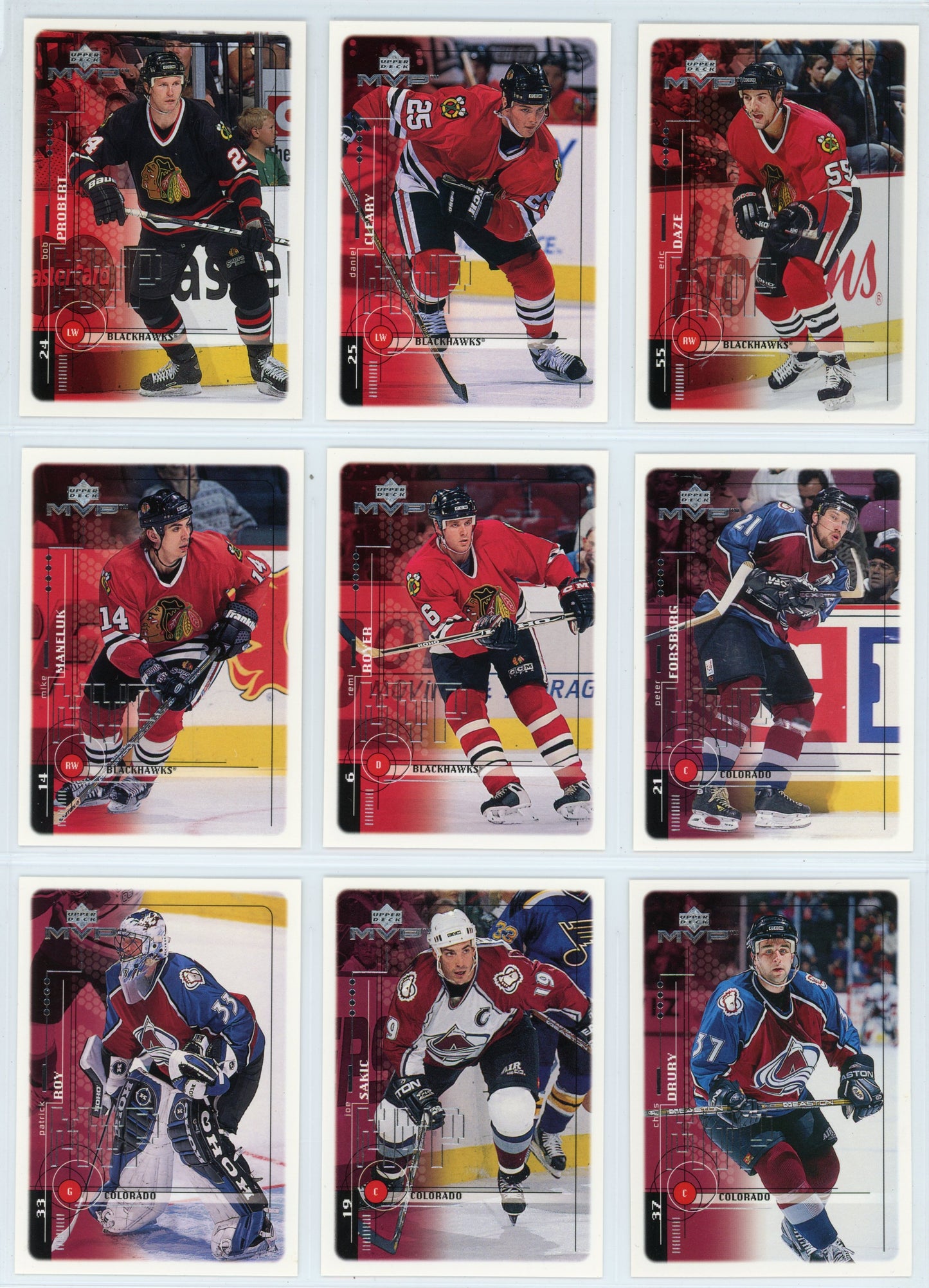 1998/99 Upper Deck MVP NHL Hockey Card Complete Set (220 Cards)