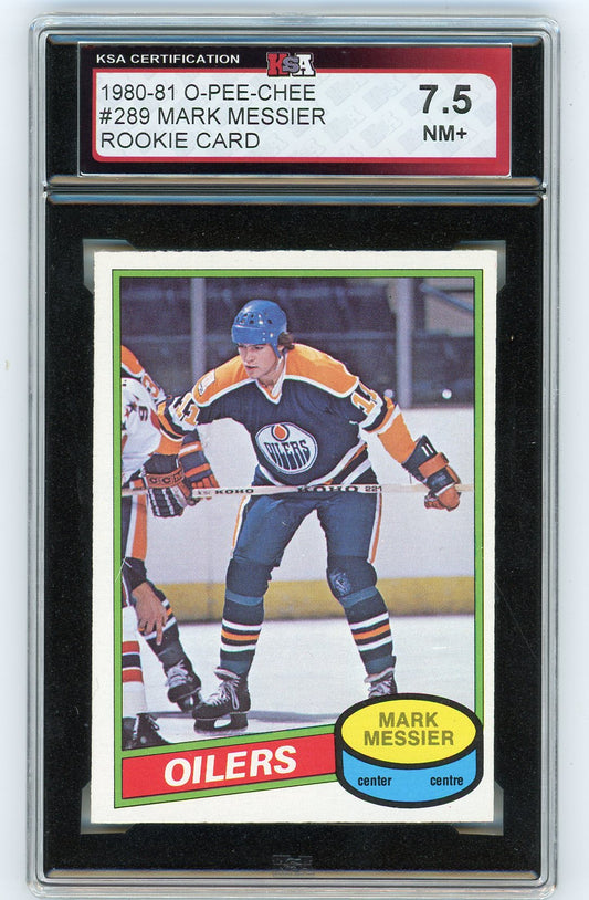 1980/81 O-Pee-Chee Mark Messier #289 Graded Rookie Card KSA 7.5