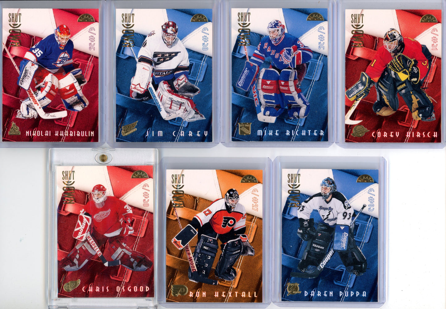 1996/97 Leaf Shutdown Hockey Goalies Complete Insert Set (15 Cards) – Limited /2500