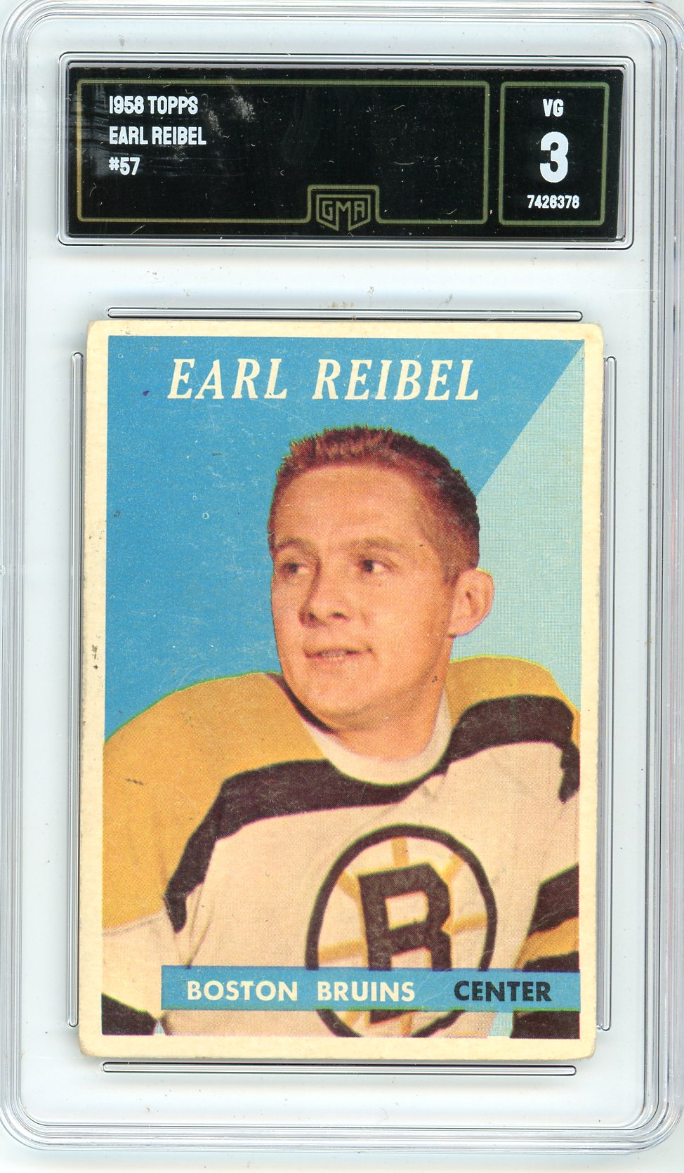 1958 Topps Earl Reibel Graded Card #57 GMA 3