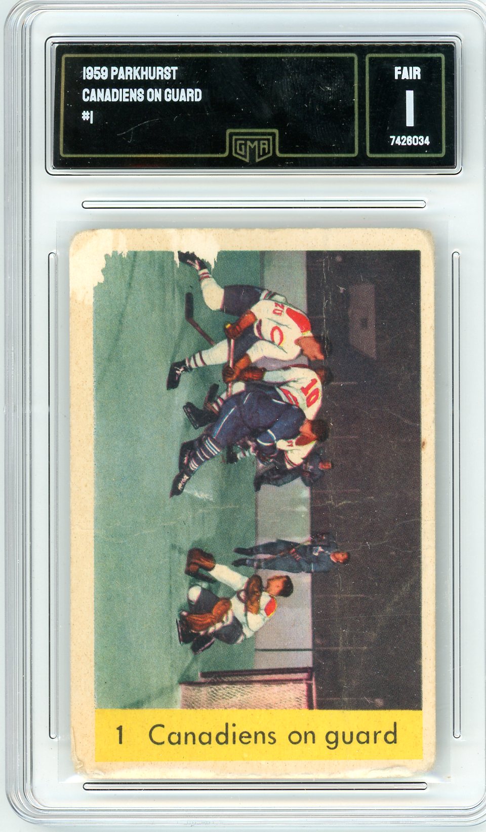 1959 Parkhurst Canadiens On Guard Graded Card #1 GMA 1