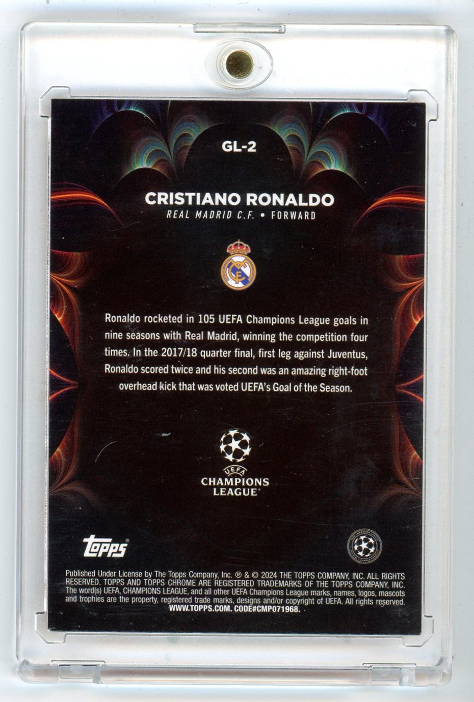 2024 Topps Chrome Cristiano Ronaldo Soccer SP Insert Card