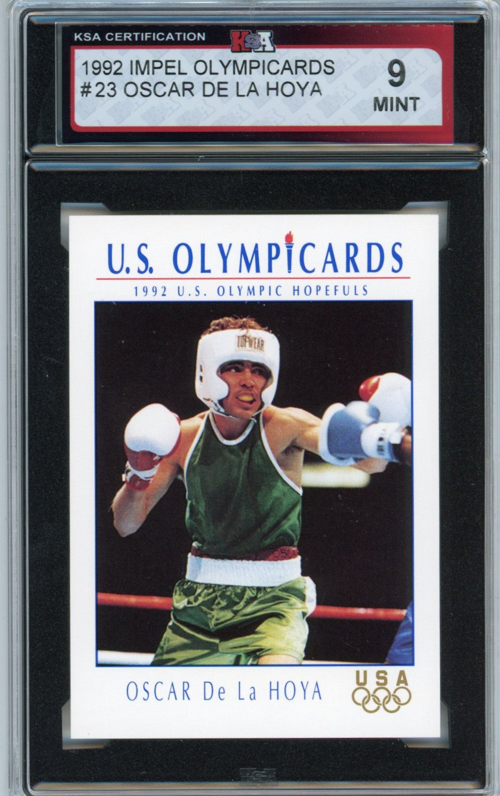 1992 Impel Olympicards Oscar De La Hoya Graded Boxing Card #23 KSA 9
