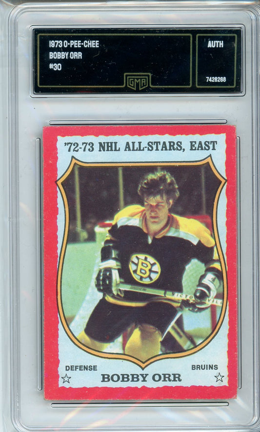1973 OPC Bobby Orr #30 Vintage Hockey Card GMA Authenticated