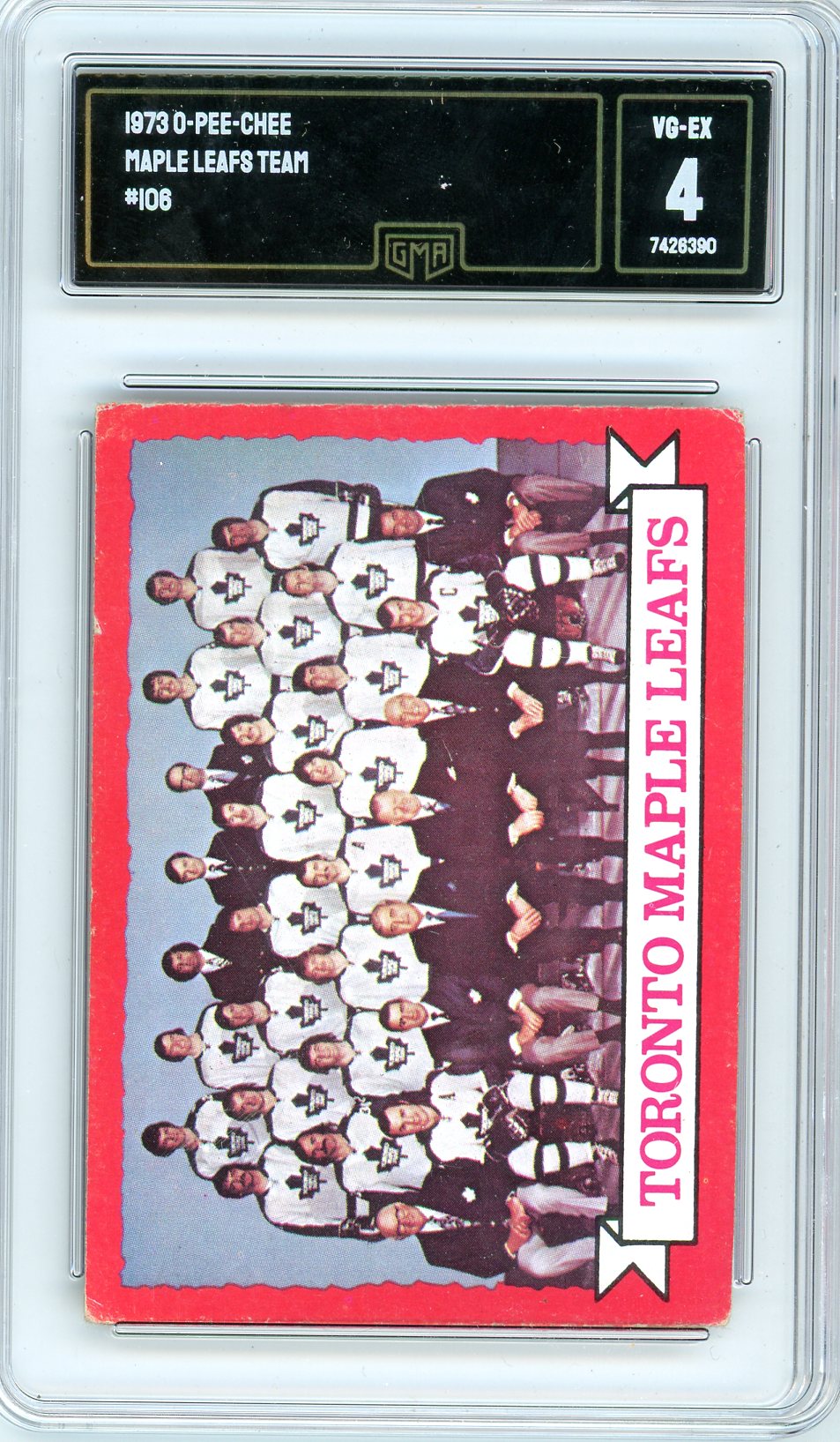 1973 O-Pee-Chee Maple Leafs Team Graded Card #106 GMA 4