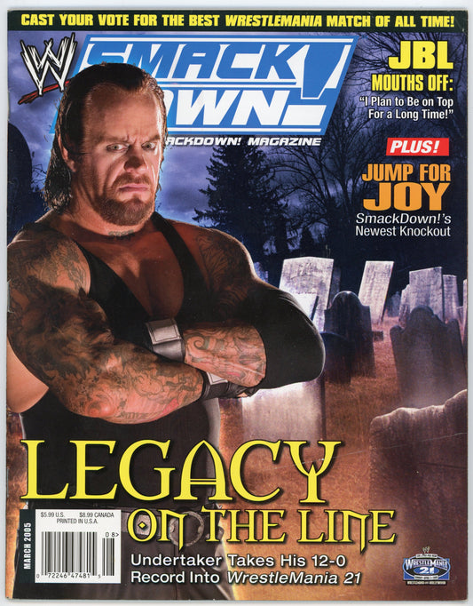 WWE SmackDown Vintage Wrestling Magazine (March 2005) The Undertaker Cover