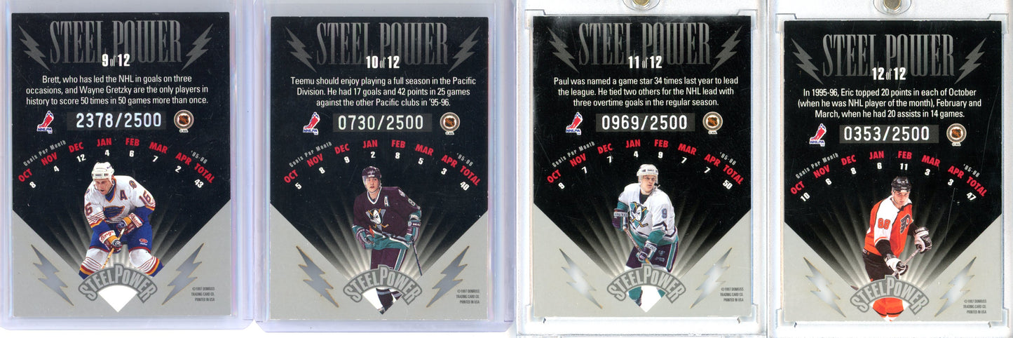 1996/97 Leaf Preferred Steel Power Complete Insert Set (12 Cards) – Limited /2500