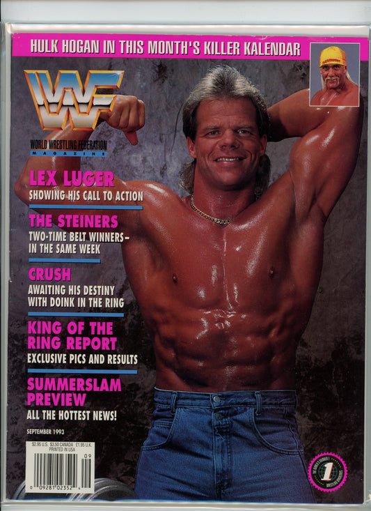 WWF Vintage Wrestling Magazine (September, 1993) Lex Luger, Hulk Hogan