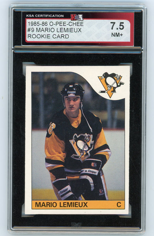 1985/86 O-Pee-Chee Mario Lemieux #9 Graded Card KSA 7.5