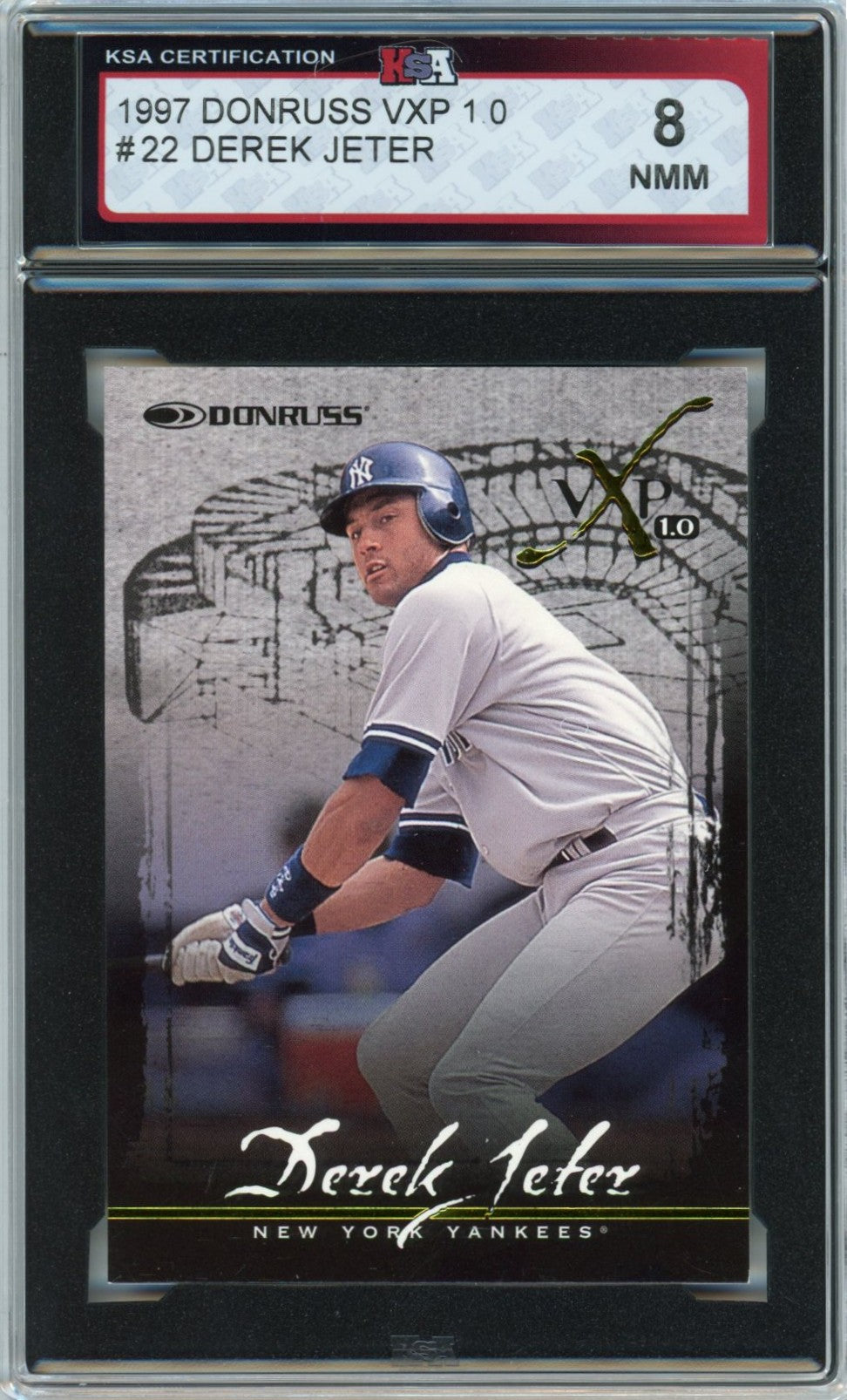 1997 Donruss VXP Derek Jeter Graded Baseball Card #22 KSA 8