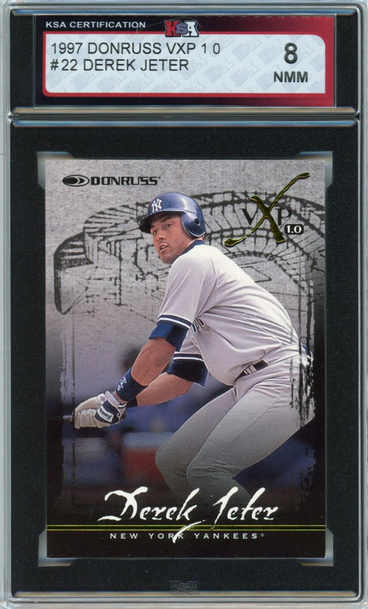 1997 Donruss VXP Derek Jeter Graded Baseball Card #22 KSA 8