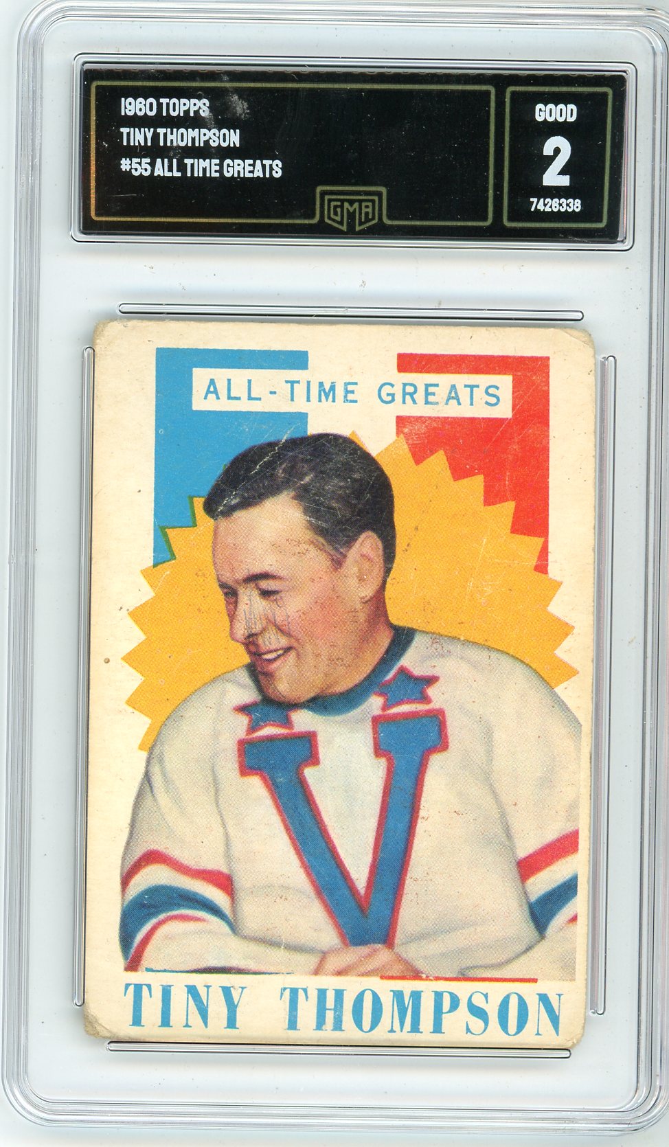 1960 Topps Tiny Thompson Graded Card #55 GMA 2