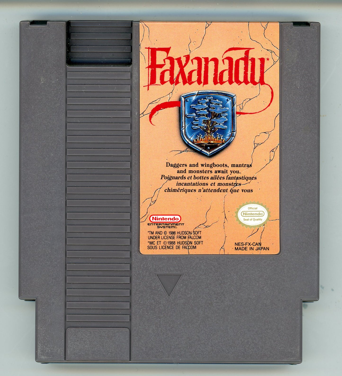 1987 Faxanadu NES Video Game Cartridge