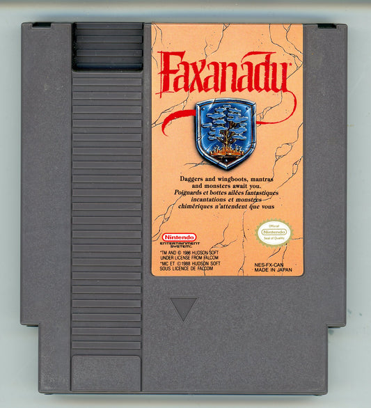 1987 Faxanadu NES Video Game Cartridge