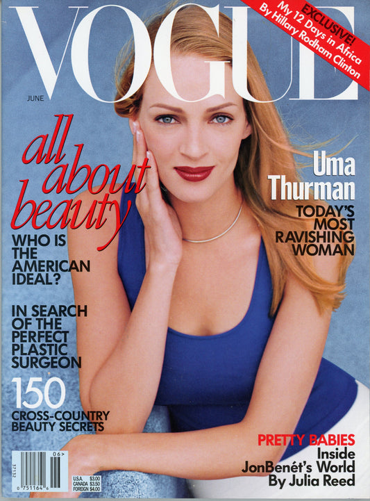 Vogue Vintage Fashion Magazine (June, 1997) EX Condition Uma Thurman Cover
