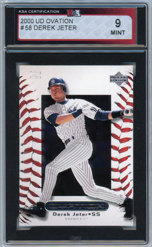 2000 Upper Deck Ovation Derek Jeter Graded Baseball Card #58 KSA 9