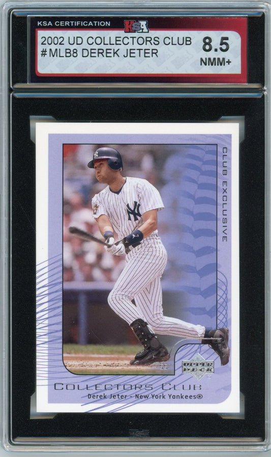 2002 Upper Deck Collectors Club Derek Jeter Graded Card #MLB8 KSA 8.5
