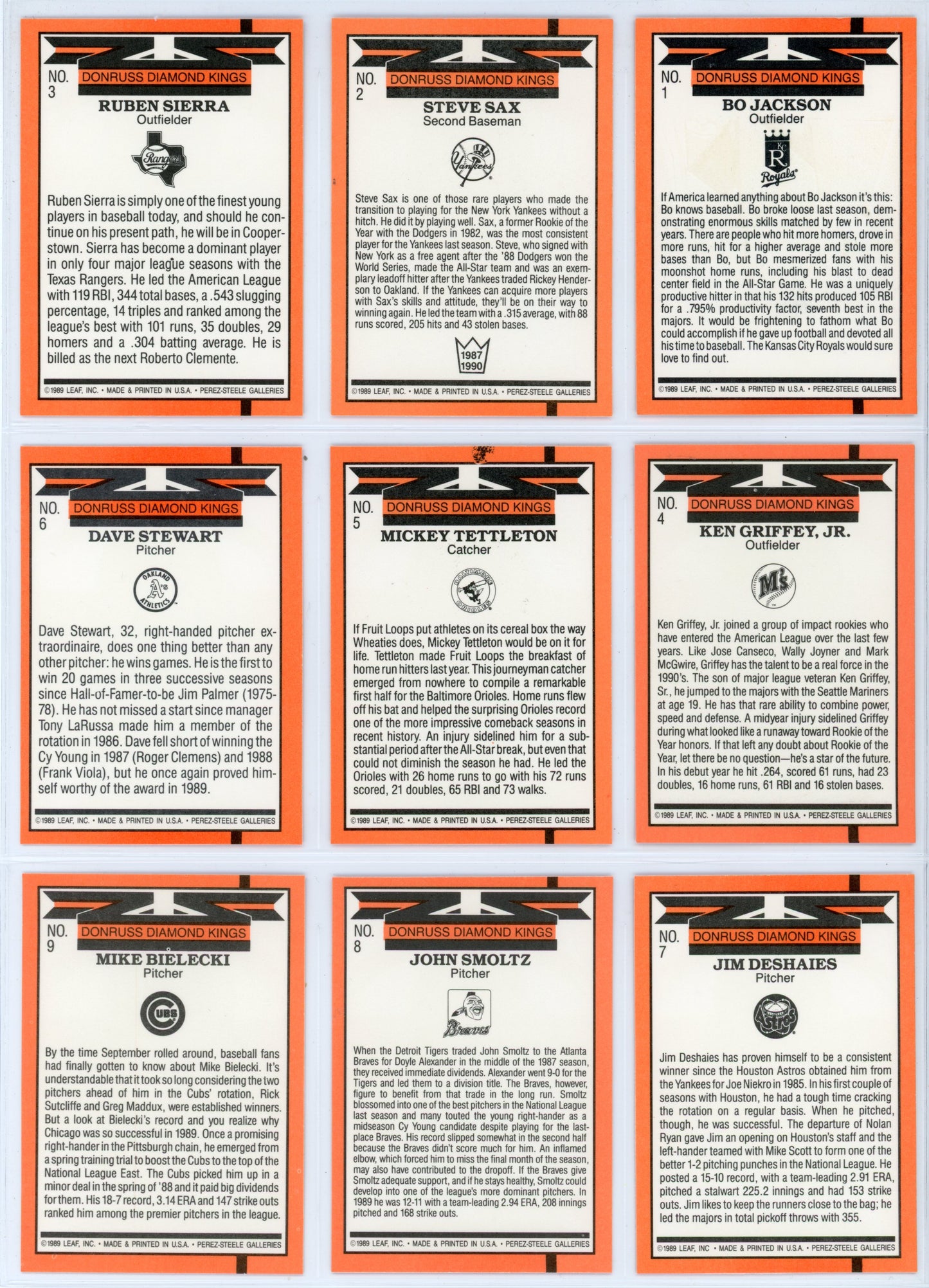 1990 Donruss MLB Baseball Short Set (358 Cards)