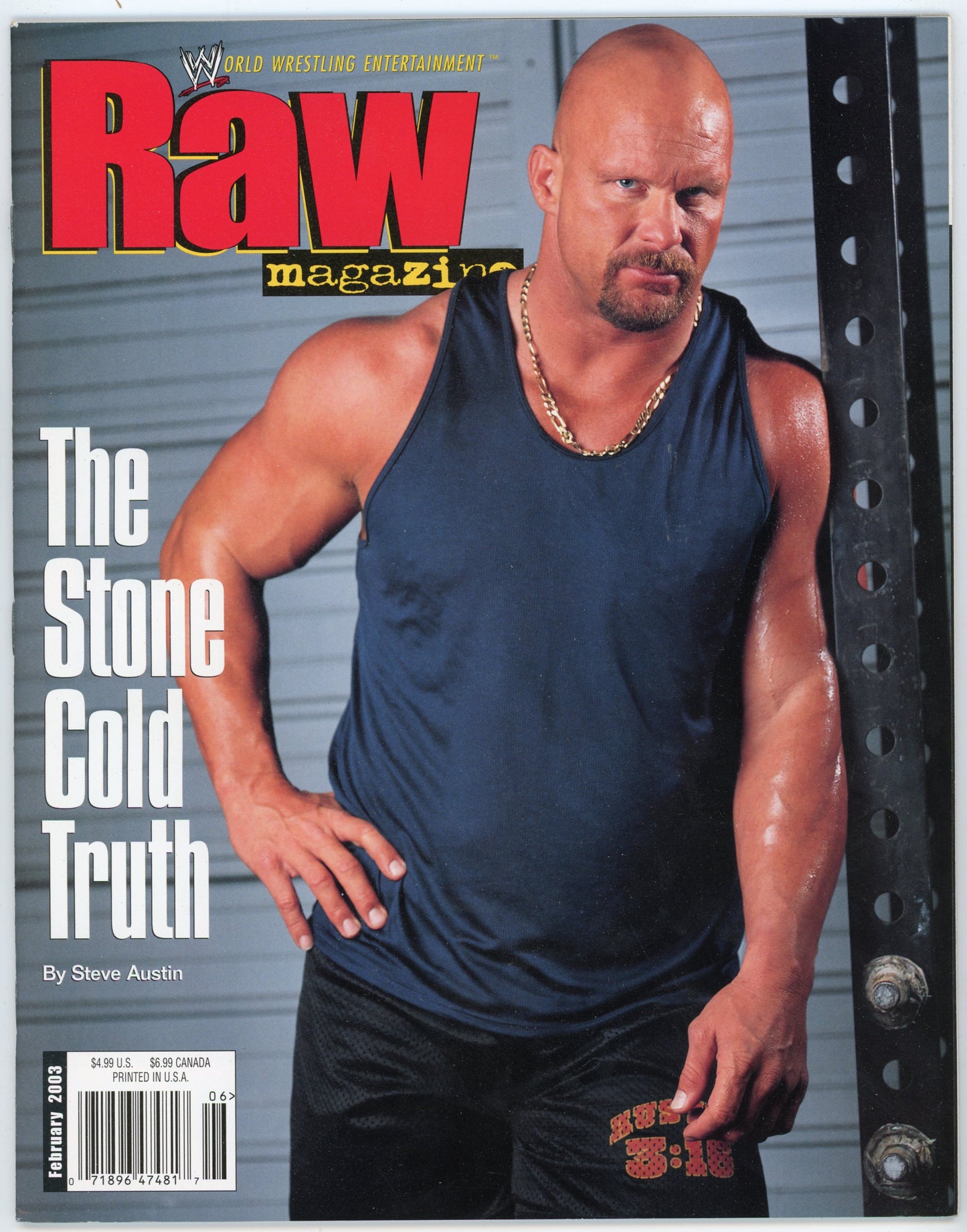 WWE Raw Vintage Wrestling Magazine (February 2003) "Stone Cold" Steve Austin Cover